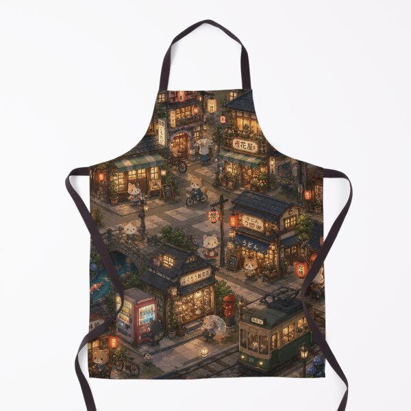 Item preview, Cozy Animal Town Night Street Pattern designed and sold by 0606PM.