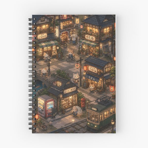Item preview, Cozy Animal Town Night Street Pattern designed and sold by 0606PM.