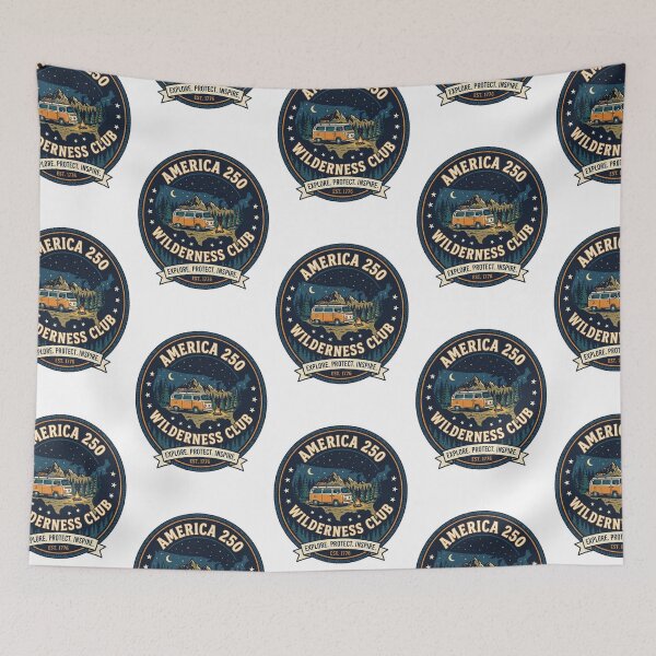 Item preview, America 250 Wilderness Club National Park Camping Camper Van designed and sold by PictoVibe.