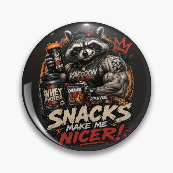 Item preview, Snacks Make Me Nicer Funny Gym Raccoon designed and sold by KrzysztofART.