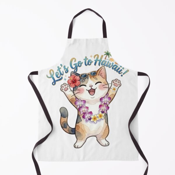 Item preview, Cute Kawaii Calico Cat "Let's Go to Hawaii!" Vacation Vibe designed and sold by LaniDigitalNook.