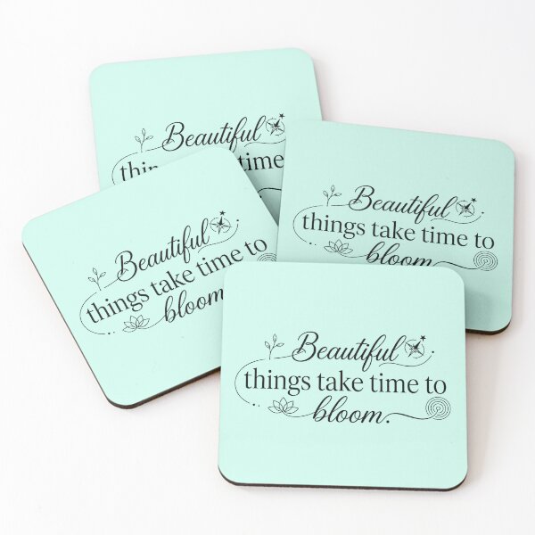 Item preview, Beautiful Things Take Time To Bloom Elegant Floral Growth Quote- motivational quote designed and sold by MarJul.