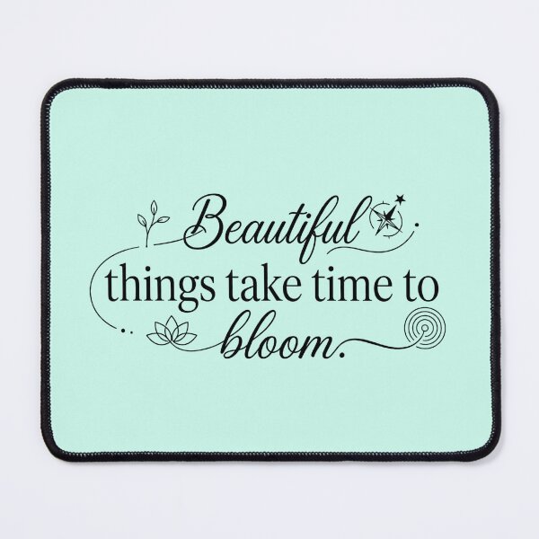 Item preview, Beautiful Things Take Time To Bloom Elegant Floral Growth Quote- motivational quote designed and sold by MarJul.