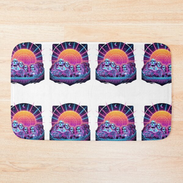 Item preview, Mount Rushmore Synthwave Neon Retro 80s Cyber Sun designed and sold by PictoVibe.