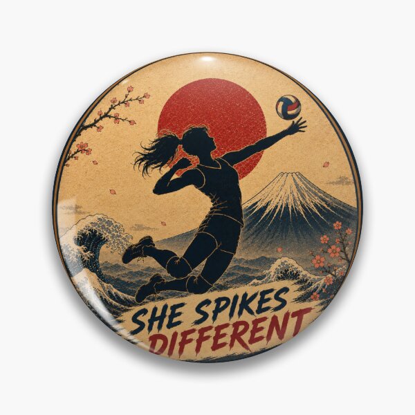 Item preview, She Spikes Different Japanese Ukiyo-e Volleyball Sticker/T-Shirt Art designed and sold by Locker39.