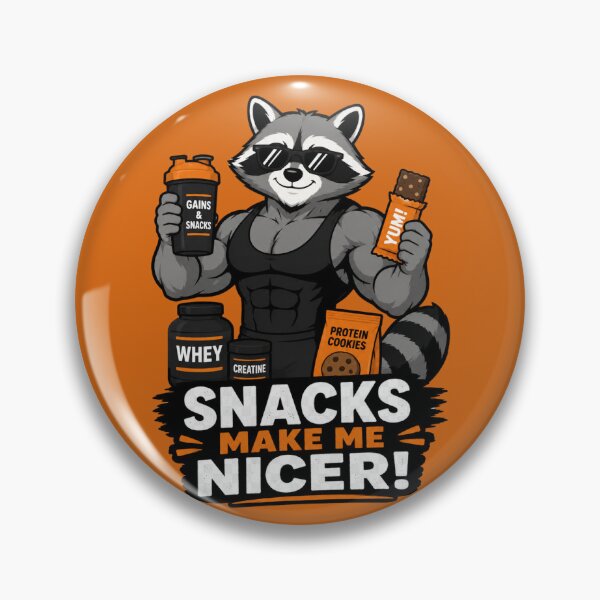Item preview, Snacks Make Me Nicer Funny Gym Raccoon designed and sold by KrzysztofART.