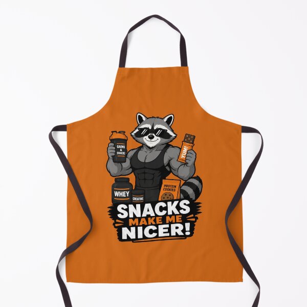 Item preview, Snacks Make Me Nicer Funny Gym Raccoon designed and sold by KrzysztofART.