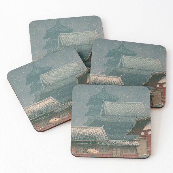Item preview, Snow at Ueno Pagoda - Kawase Hasui Shin-hanga Japanese Landscape designed and sold by vekotpu.