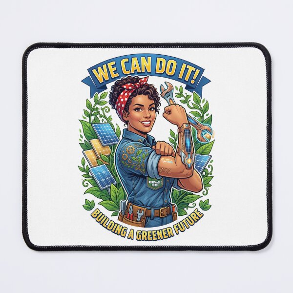 Item preview, Rosie the Riveter Solarpunk Green Energy We Can Do It designed and sold by PictoVibe.