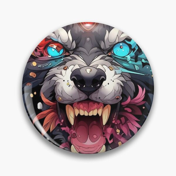 Item preview, Fierce Mythical Wolf Spirit with Glowing Eyes - Vibrant Fantasy Illustration designed and sold by nomadspiritco.