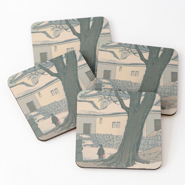 Item preview, Snow at Hikone Castle Outer Grounds - Kawase Hasui Shin-hanga designed and sold by vekotpu.