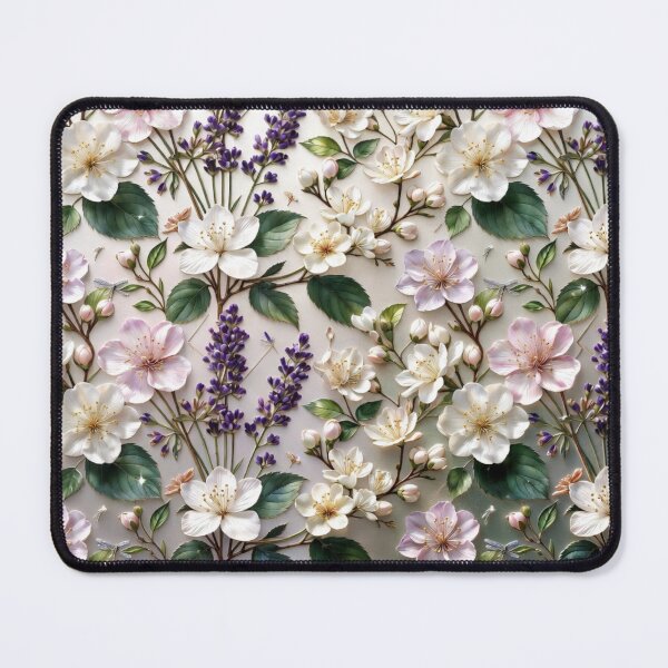 Item preview, Delicate Lilac and White Floral Pattern designed and sold by IntelliMindDesigns.