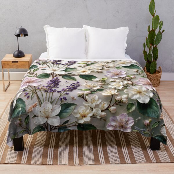 Item preview, Delicate Lilac and White Floral Pattern designed and sold by IntelliMindDesigns.