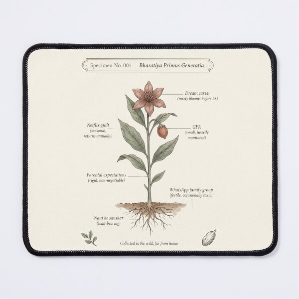 Item preview, Desi First Gen Immigrant Funny Botanical Specimen Print designed and sold by Whimwick.