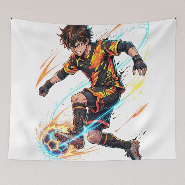 Item preview, Anime Football Player – Neon Street Kick Aesthetic designed and sold by krishna-artdesigns.