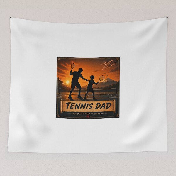 Item preview, Tennis Dad Japanese Ukiyo-e Father Son Gift Sticker/T-Shirt Art designed and sold by Locker39.