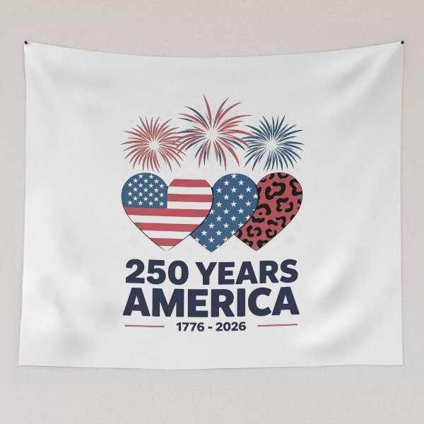 Item preview, 250 Years America 1776-2026 Heart Firework  designed and sold by olaIAMfailing.