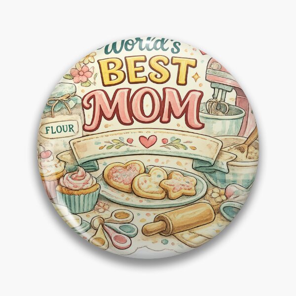 Item preview, World's Best Mom Sticker | Cute Baking Mom Gift with Cookies & Cupcakes designed and sold by happyhub786.
