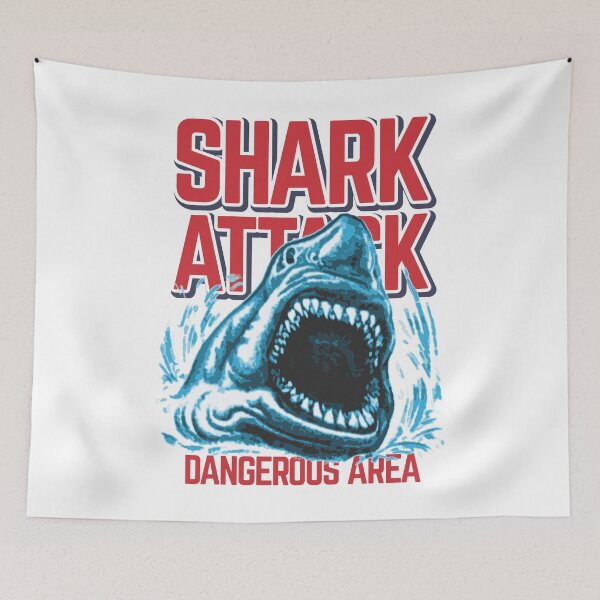 Item preview, Shark Attack Dangerous Area Retro Graphic designed and sold by artworkathome.