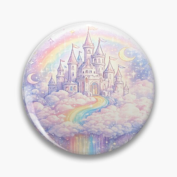 Item preview, Rainbow Castle Fairycore Pride Dreamscape Pastel Fantasy Art LGBTQ Rainbow Gift designed and sold by ArtByTripti.
