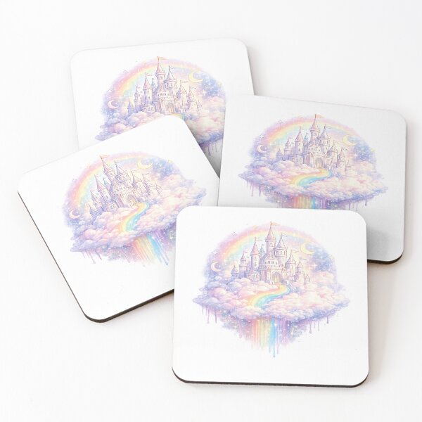 Item preview, Rainbow Castle Fairycore Pride Dreamscape Pastel Fantasy Art LGBTQ Rainbow Gift designed and sold by ArtByTripti.