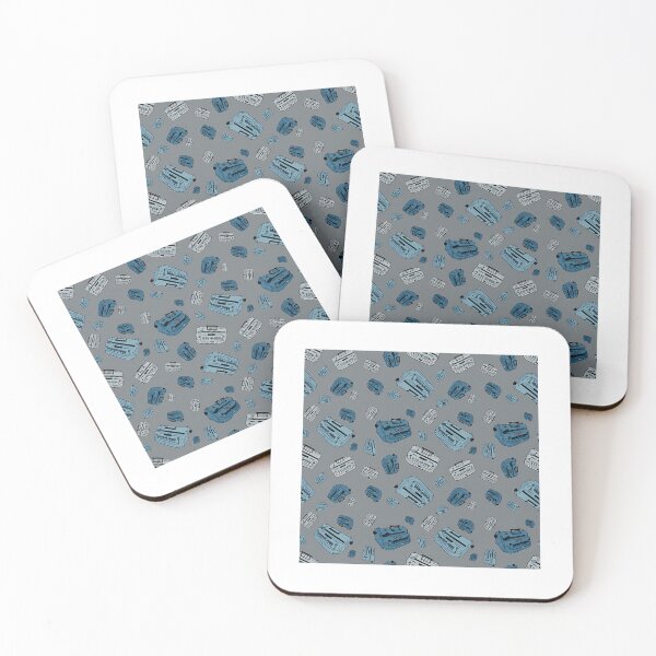 Item preview, Braillers. Illustration Of Braille Typing Device. Grey And Blue Repeating Pattern. designed and sold by sebasssaalinde.