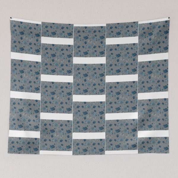 Item preview, Braillers. Illustration Of Braille Typing Device. Grey And Blue Repeating Pattern. designed and sold by sebasssaalinde.