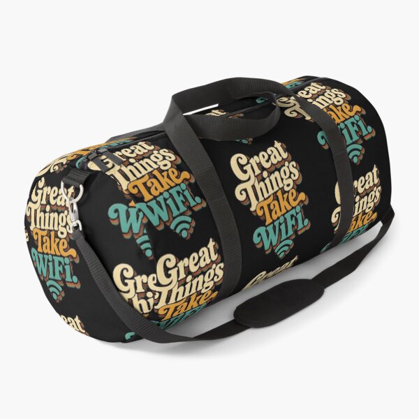 Item preview, Great Things Take WiFi. | Funny Remote Work Retro Quote designed and sold by Irene Catchmind.