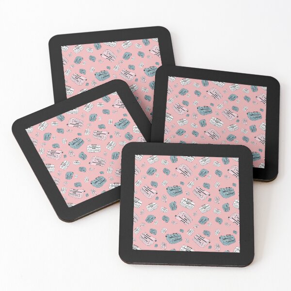 Item preview, Braillers. Illustration Of Braille Typing Device. Pink And Green Repeating Pattern. designed and sold by sebasssaalinde.