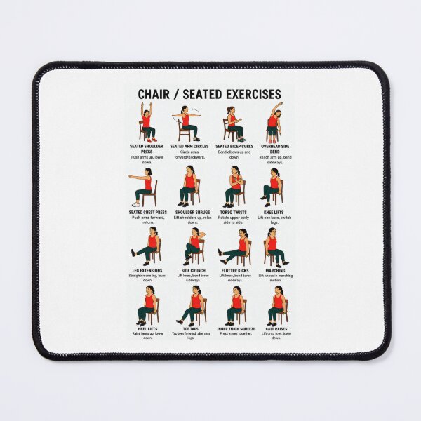 Item preview, Chair Yoga Chart Exercise Poster, Seated Exercises for Seniors and Beginners. Gym Yoga Room Wall Art  designed and sold by Donna6778.
