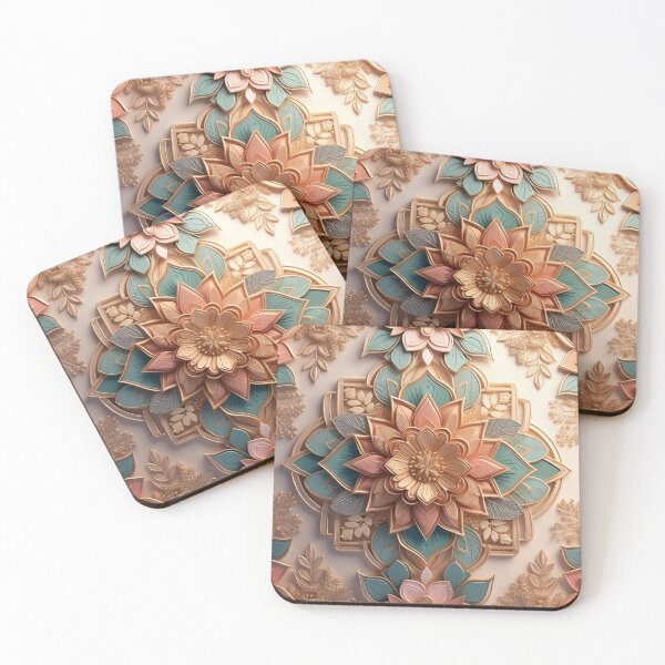 Item preview, Ornate Art Nouveau Floral Medallion Pattern designed and sold by IntelliMindDesigns.