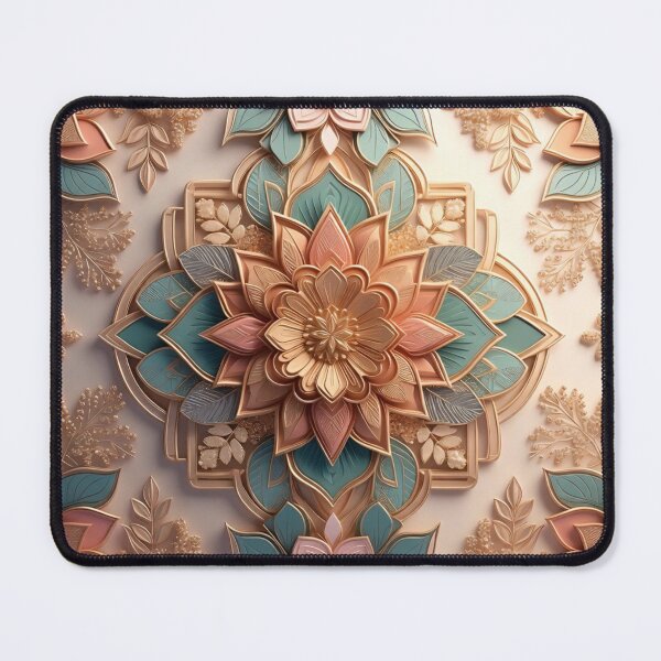 Item preview, Ornate Art Nouveau Floral Medallion Pattern designed and sold by IntelliMindDesigns.