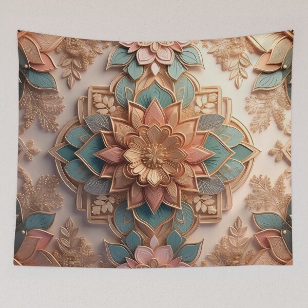 Item preview, Ornate Art Nouveau Floral Medallion Pattern designed and sold by IntelliMindDesigns.