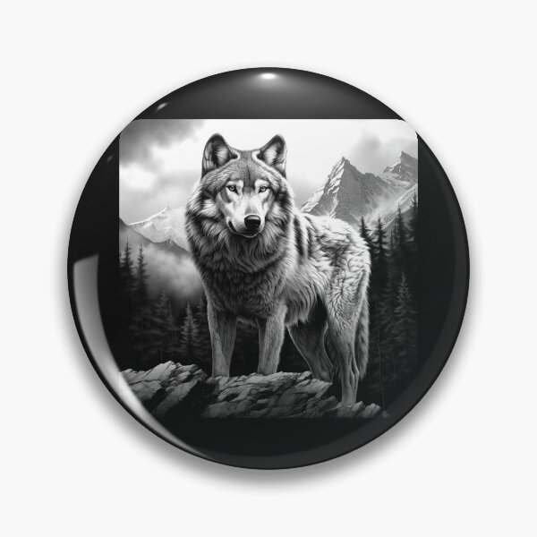 Item preview, Majestic Wolf in the Mountain Wilderness designed and sold by inkoutninja.