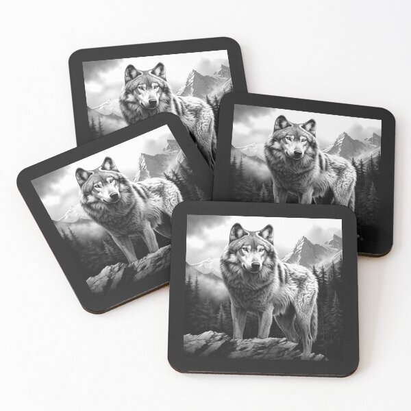 Item preview, Majestic Wolf in the Mountain Wilderness designed and sold by inkoutninja.