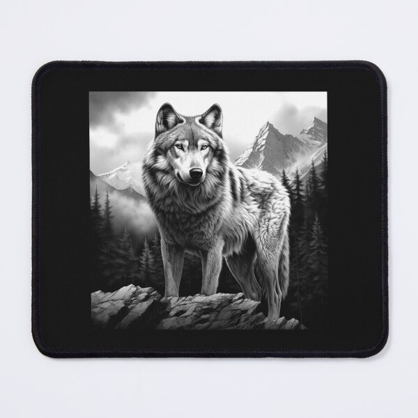 Item preview, Majestic Wolf in the Mountain Wilderness designed and sold by inkoutninja.