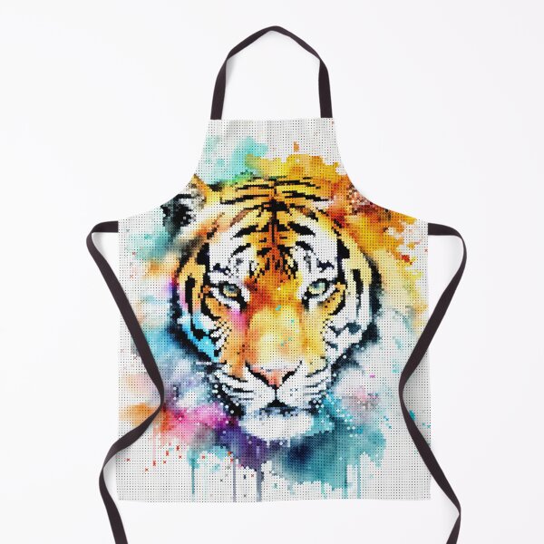 Item preview, Colorful Watercolor Tiger Head in Geometric Cross-Stitch Style designed and sold by A-C-G.
