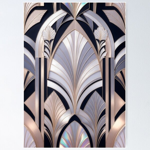 Item preview, Art Deco Black and Gold Geometric Pattern designed and sold by IntelliMindDesigns.
