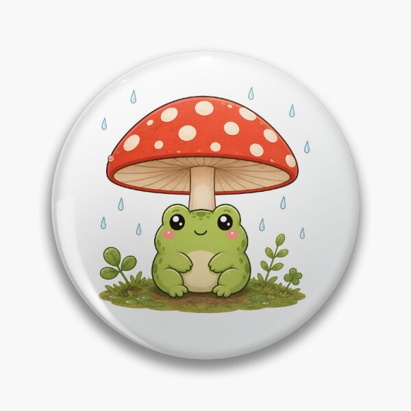 Item preview, Cute Frog Under Mushroom Umbrella designed and sold by PearlenePearls.