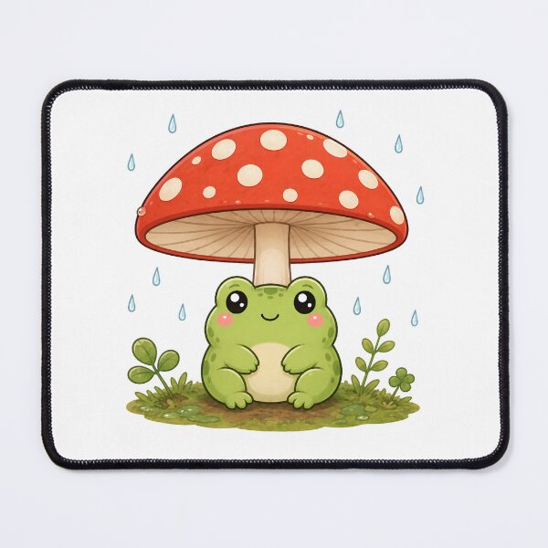 Item preview, Cute Frog Under Mushroom Umbrella designed and sold by PearlenePearls.