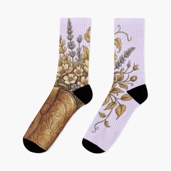Item preview, Vintage Victorian Western Cowboy Boots Floral Botanical Art designed and sold by MAGICKEY2024.