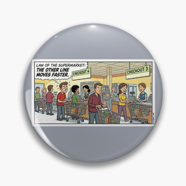 Item preview, The Other Line Moves Faster Supermarket Comic designed and sold by radiogalaxy.