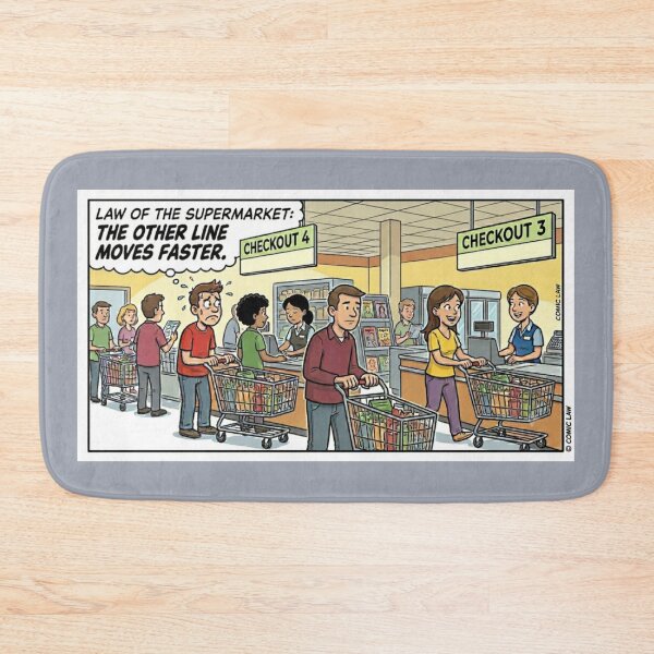 Item preview, The Other Line Moves Faster Supermarket Comic designed and sold by radiogalaxy.
