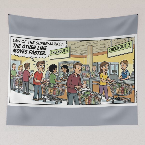 Item preview, The Other Line Moves Faster Supermarket Comic designed and sold by radiogalaxy.