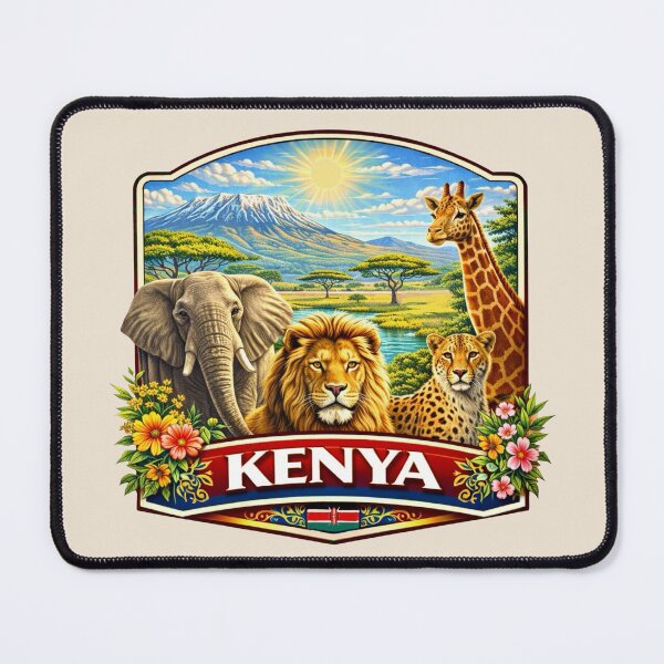 Item preview, Kenya - Mount Kilimanjaro, Safari Wildlife and Savanna Landscape designed and sold by Myra365Art.