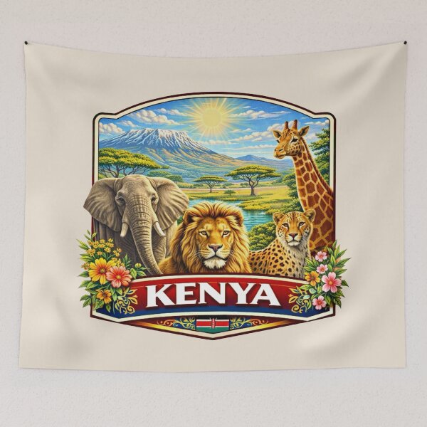 Item preview, Kenya - Mount Kilimanjaro, Safari Wildlife and Savanna Landscape designed and sold by Myra365Art.