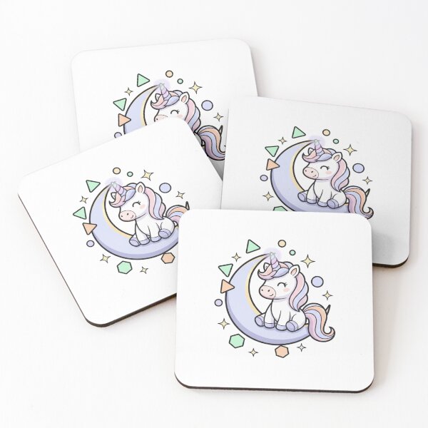 Item preview, Kawaii Pastel Unicorn on Crescent Moon Celestial Aesthetic Graphic designed and sold by VanSum.