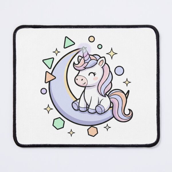 Item preview, Kawaii Pastel Unicorn on Crescent Moon Celestial Aesthetic Graphic designed and sold by VanSum.