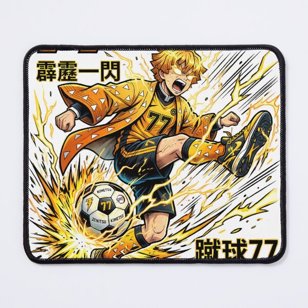 Item preview, Lightning Strike Sword Fighter - Yellow Thunder Anime Soccer Art designed and sold by MugenAnime.