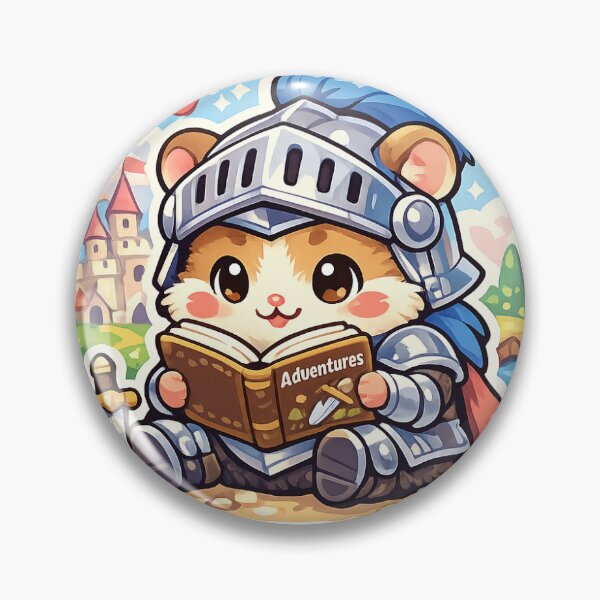 Item preview, Knight Reader Hamster Sticker Kawaii Fantasy Book Lover Aesthetic for Adventure Readers designed and sold by CutePrintCorner.